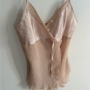 Y2K Sheer Beige Camisole Top